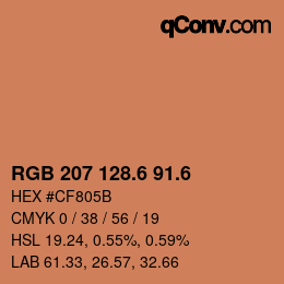 カラーコード: RGB 207 128.6 91.6 | qconv.com