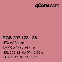 カラーコード: RGB 207 128 136 | qconv.com