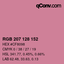 カラーコード: RGB 207 128 152 | qconv.com