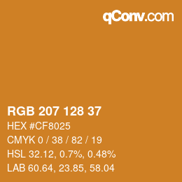 Color code: RGB 207 128 37 | qconv.com