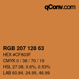 Color code: RGB 207 128 63 | qconv.com