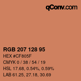 Código de color: RGB 207 128 95 | qconv.com