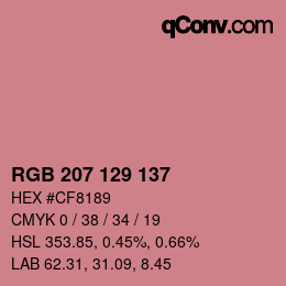 Color code: RGB 207 129 137 | qconv.com