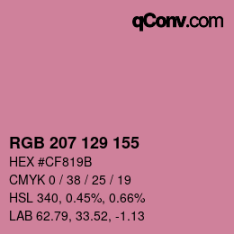 Color code: RGB 207 129 155 | qconv.com