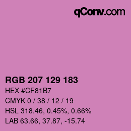 カラーコード: RGB 207 129 183 | qconv.com