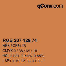颜色代码: RGB 207 129 74 | qconv.com