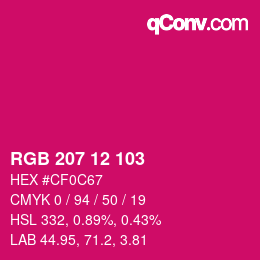 Color code: RGB 207 12 103 | qconv.com
