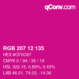 Color code: RGB 207 12 135 | qconv.com
