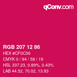 Color code: RGB 207 12 86 | qconv.com