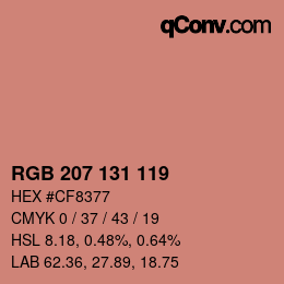 Código de color: RGB 207 131 119 | qconv.com