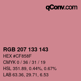 カラーコード: RGB 207 133 143 | qconv.com