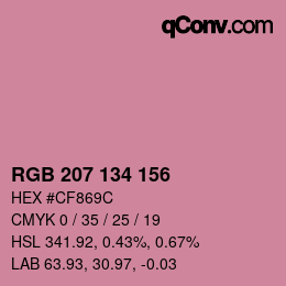 Color code: RGB 207 134 156 | qconv.com