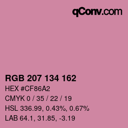 Color code: RGB 207 134 162 | qconv.com
