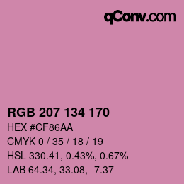 Color code: RGB 207 134 170 | qconv.com