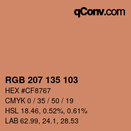 カラーコード: RGB 207 135 103 | qconv.com