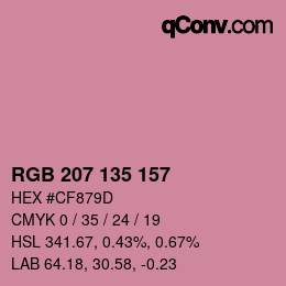 Color code: RGB 207 135 157 | qconv.com