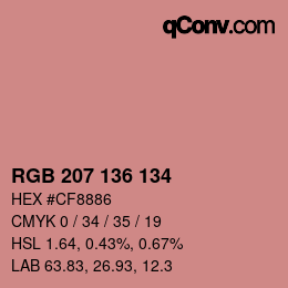 Color code: RGB 207 136 134 | qconv.com