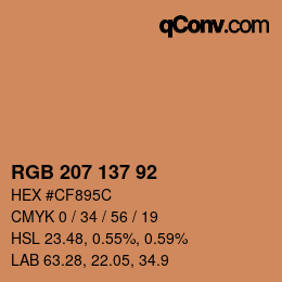 カラーコード: RGB 207 137 92 | qconv.com