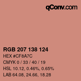 Farbcode: RGB 207 138 124 | qconv.com