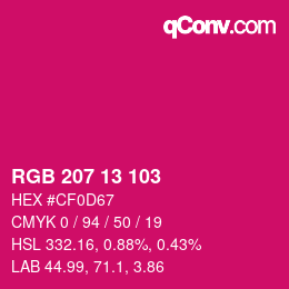 カラーコード: RGB 207 13 103 | qconv.com