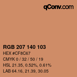 Color code: RGB 207 140 103 | qconv.com