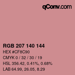颜色代码: RGB 207 140 144 | qconv.com