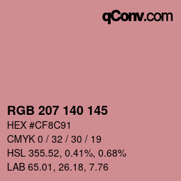 Color code: RGB 207 140 145 | qconv.com
