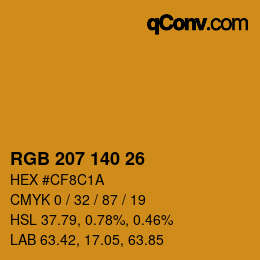 カラーコード: RGB 207 140 26 | qconv.com