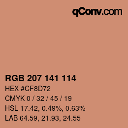 Code couleur: RGB 207 141 114 | qconv.com