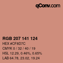カラーコード: RGB 207 141 124 | qconv.com