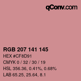 Color code: RGB 207 141 145 | qconv.com
