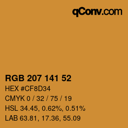 Color code: RGB 207 141 52 | qconv.com
