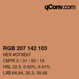 カラーコード: RGB 207 142 103 | qconv.com