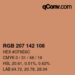 Color code: RGB 207 142 108 | qconv.com