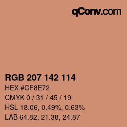 Color code: RGB 207 142 114 | qconv.com