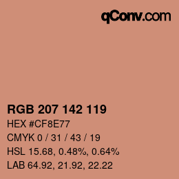 Color code: RGB 207 142 119 | qconv.com