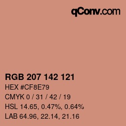 Color code: RGB 207 142 121 | qconv.com