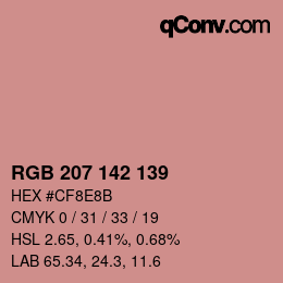 Color code: RGB 207 142 139 | qconv.com