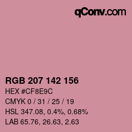 カラーコード: RGB 207 142 156 | qconv.com