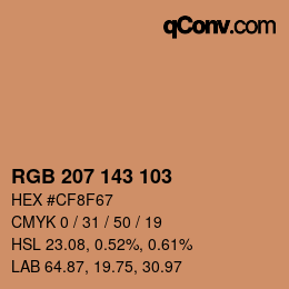 カラーコード: RGB 207 143 103 | qconv.com
