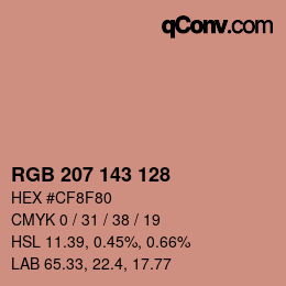 カラーコード: RGB 207 143 128 | qconv.com