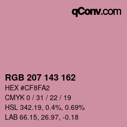カラーコード: RGB 207 143 162 | qconv.com