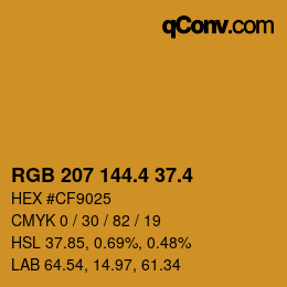カラーコード: RGB 207 144.4 37.4 | qconv.com