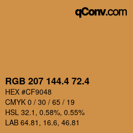 カラーコード: RGB 207 144.4 72.4 | qconv.com