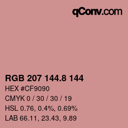 カラーコード: RGB 207 144.8 144 | qconv.com