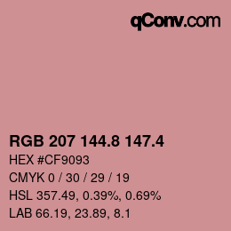 カラーコード: RGB 207 144.8 147.4 | qconv.com