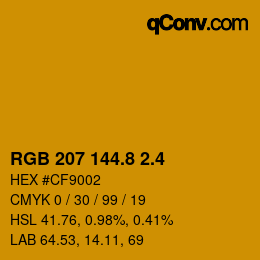 カラーコード: RGB 207 144.8 2.4 | qconv.com