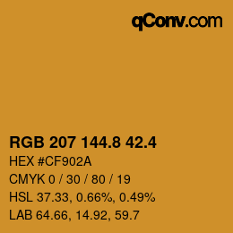 カラーコード: RGB 207 144.8 42.4 | qconv.com