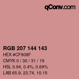 カラーコード: RGB 207 144 143 | qconv.com
