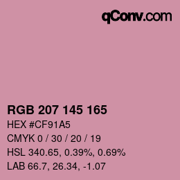 颜色代码: RGB 207 145 165 | qconv.com